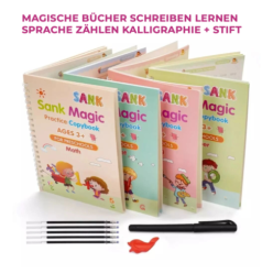 Bücher zum Schreiben lernen Zahlen Buchstaben Kalligraphie 4er Set